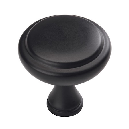 Amerock Amerock Traditional Round Cabinet Knob 1-1/4 in. D Matte 6 pk 6PK37340MB